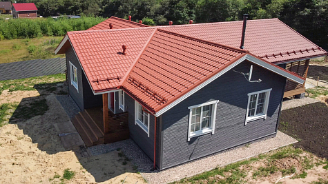 Купить Металлочерепица МП Ламонтерра / Монтеррей, PE 0,45 цвет RAL3020 - изображение 2